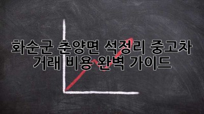 화순군 춘양면 석정리 중고차 거래 비용 완벽 가이드